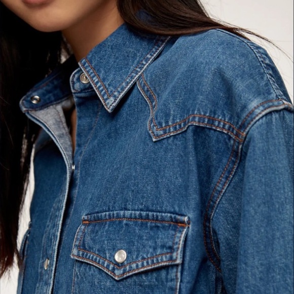 Wilfred Free Dowling Denim Button Shirt - Picture 1 of 5